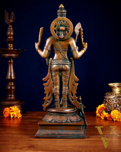 Pure Brass Kartikeya Murugan Swamy Statue – 14” Chola bronze tone