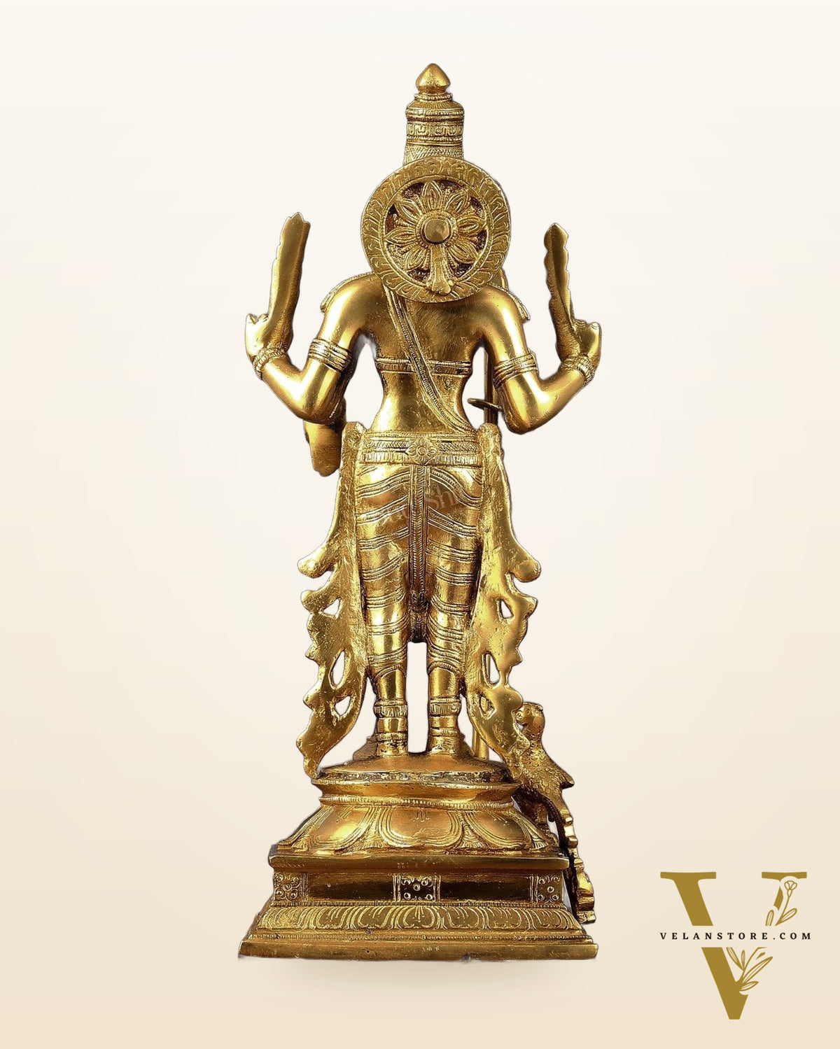 Pure Brass Kartikeya Murugan Swamy Statue - 14 inch