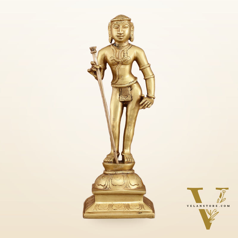 Pure Brass Kartikeya Palani Murugan KumaraSwamy Idol | 11 Inch Height