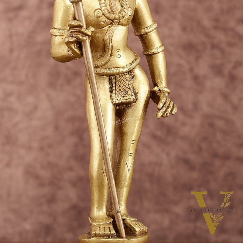 Pure Brass Kartikeya Palani Murugan KumaraSwamy Idol | 11 Inch Height