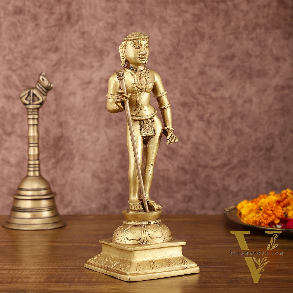 Pure Brass Kartikeya Palani Murugan KumaraSwamy Idol | 11 Inch Height