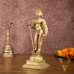 Pure Brass Kartikeya Palani Murugan KumaraSwamy Idol | 11 Inch Height