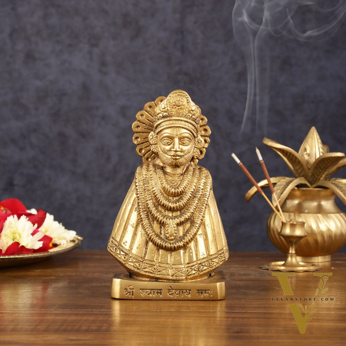 Pure Brass Khatu Shyam Idol - 6.5" Height