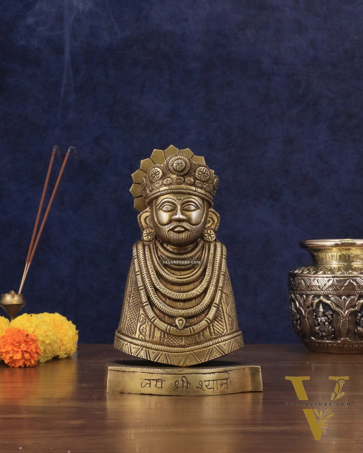 Pure Brass Khatu Shyam Statue - 9"