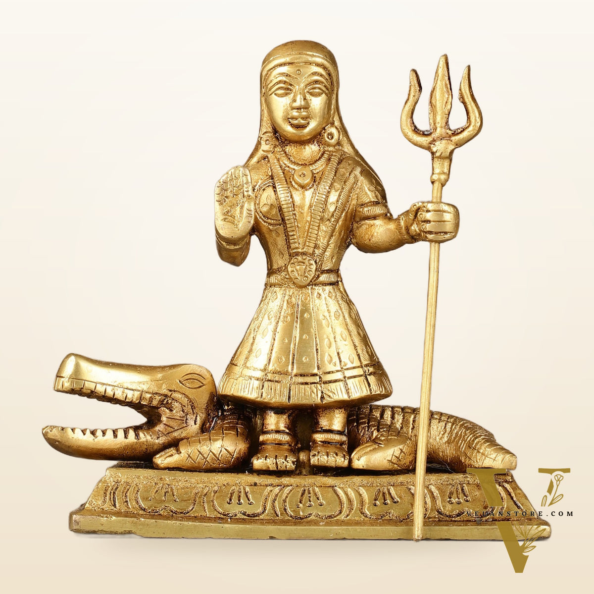 Pure Brass Khodiyar Mata Idol - 6.5 "