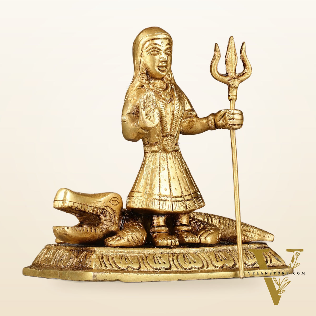 Pure Brass Khodiyar Mata Idol - 6.5 "