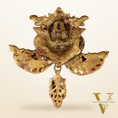 Pure Brass Kirtimukha Yali Wall Hanging - 11" Height