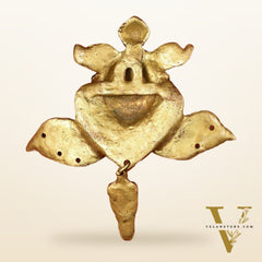 Pure Brass Kirtimukha Yali Wall Hanging - 6" Height, 8" Width
