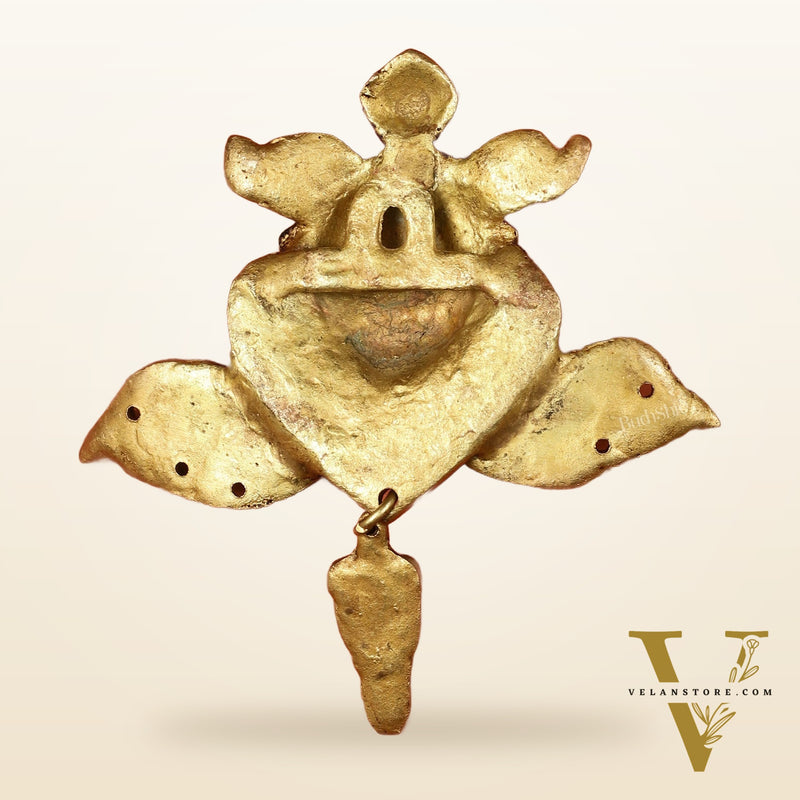Pure Brass Kirtimukha Yali Wall Hanging - 6" Height, 8" Width