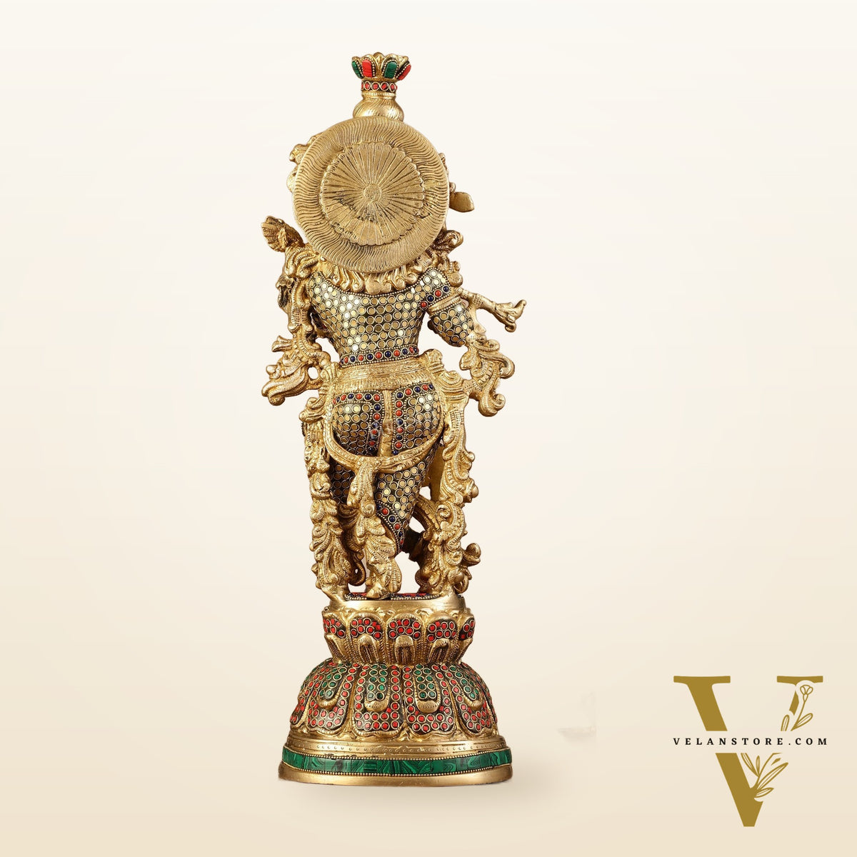 Pure Brass Krishna Statue - 21 inch