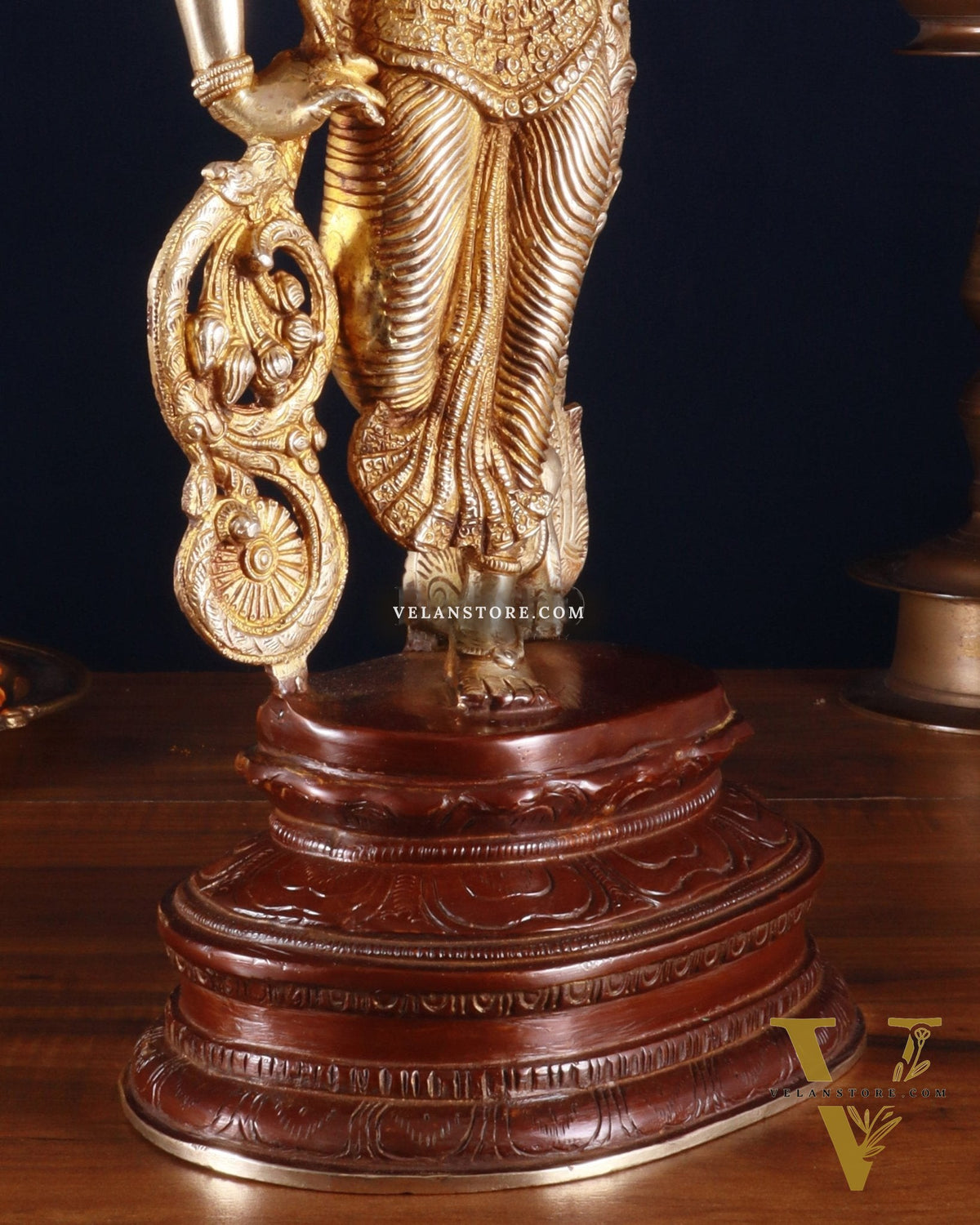 Pure Brass Lady Statue – Ajanta Inspired, 16.5 Inch double chola