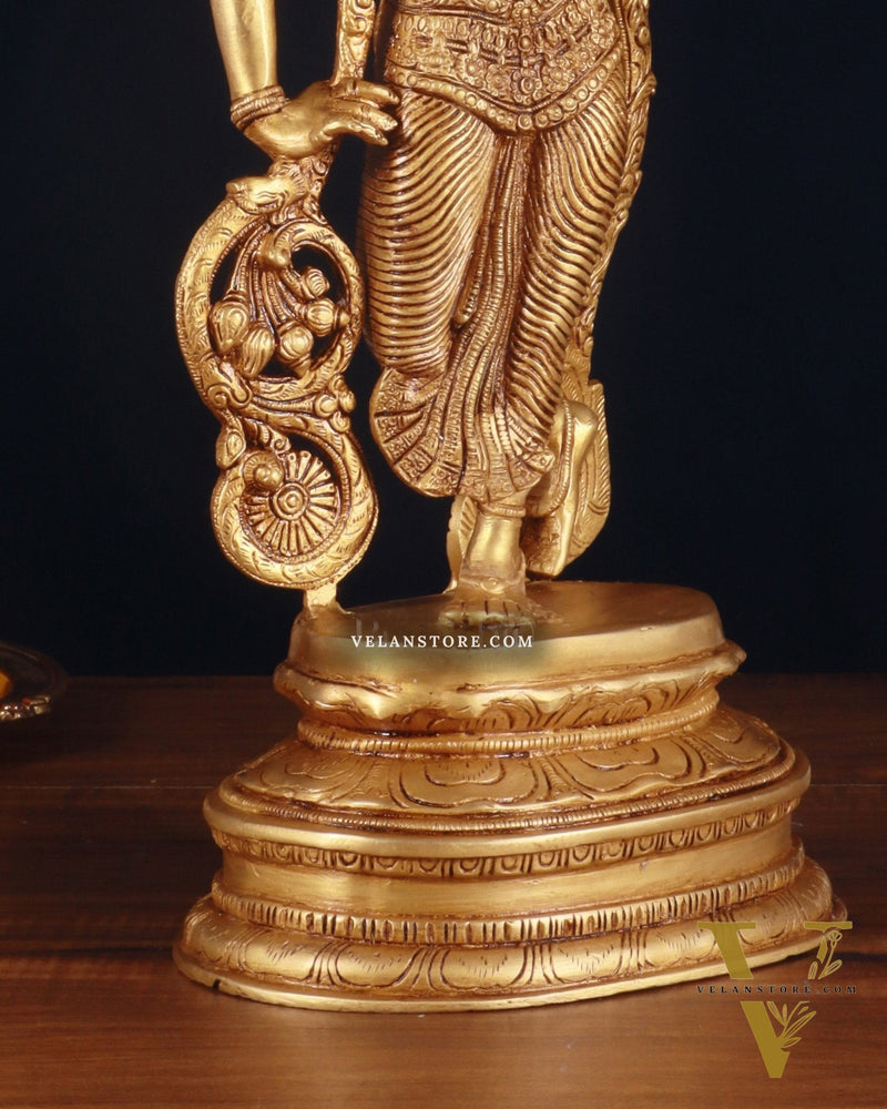 Pure Brass Lady Statue – Ajanta Inspired, 16.5 Inch