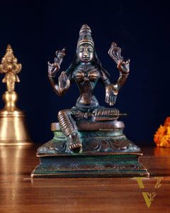 Pure Brass Lakshmi Idol 4.5" Bronze tone