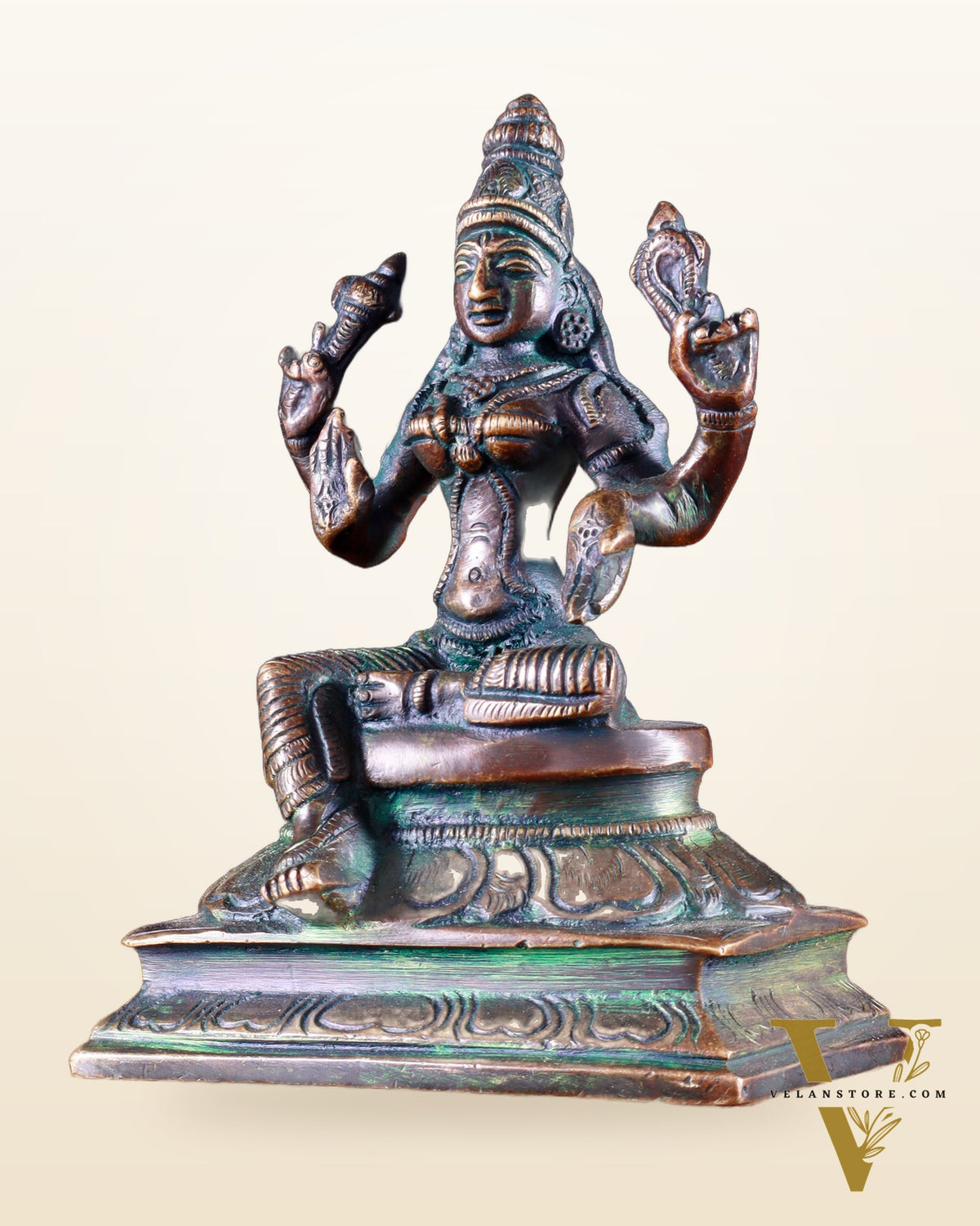 Pure Brass Lakshmi Idol 4.5" Bronze tone