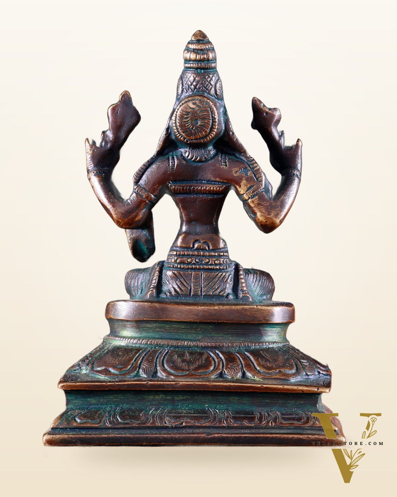 Pure Brass Lakshmi Idol 4.5" Bronze tone