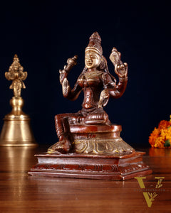 Pure Brass Lakshmi Idol 4.5" dual tone