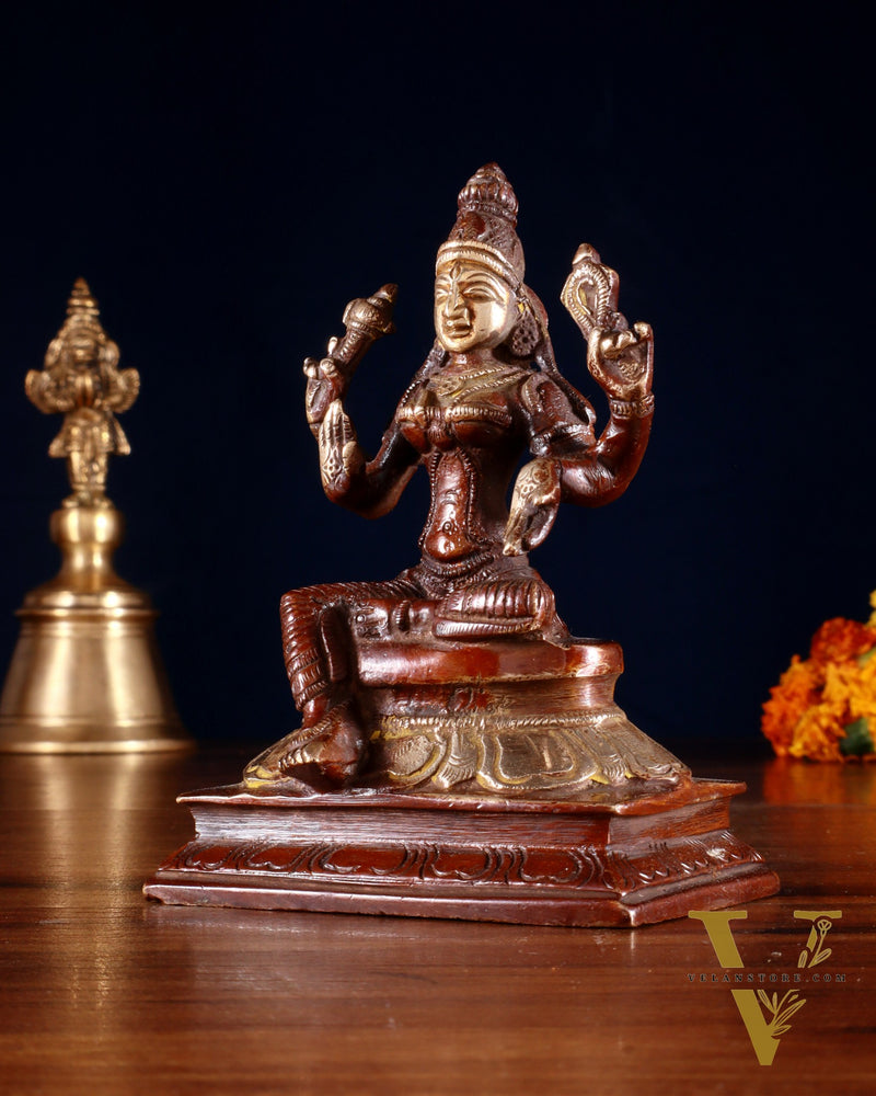 Pure Brass Lakshmi Idol 4.5" dual tone
