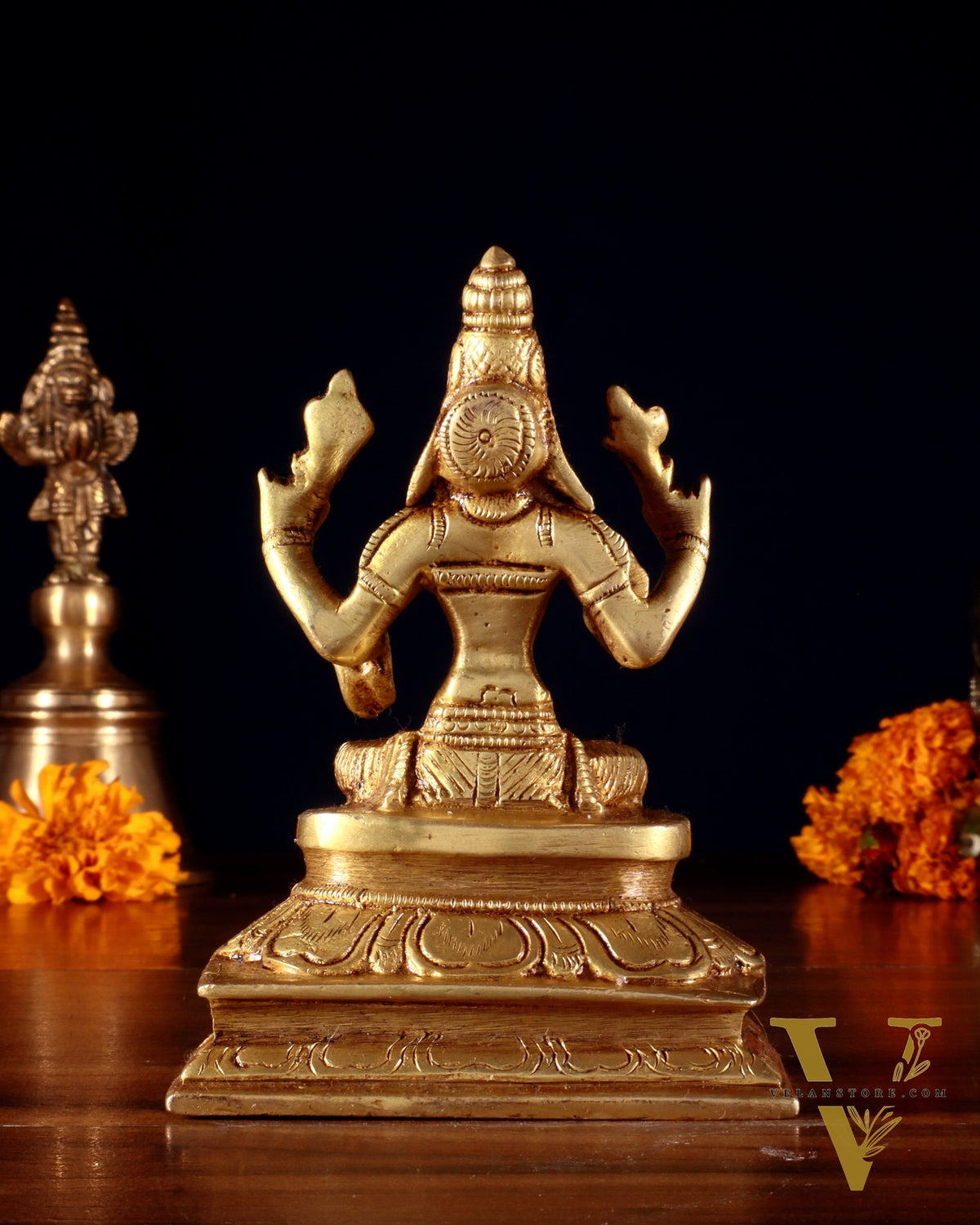 Pure Brass Lakshmi Idol 4.5"