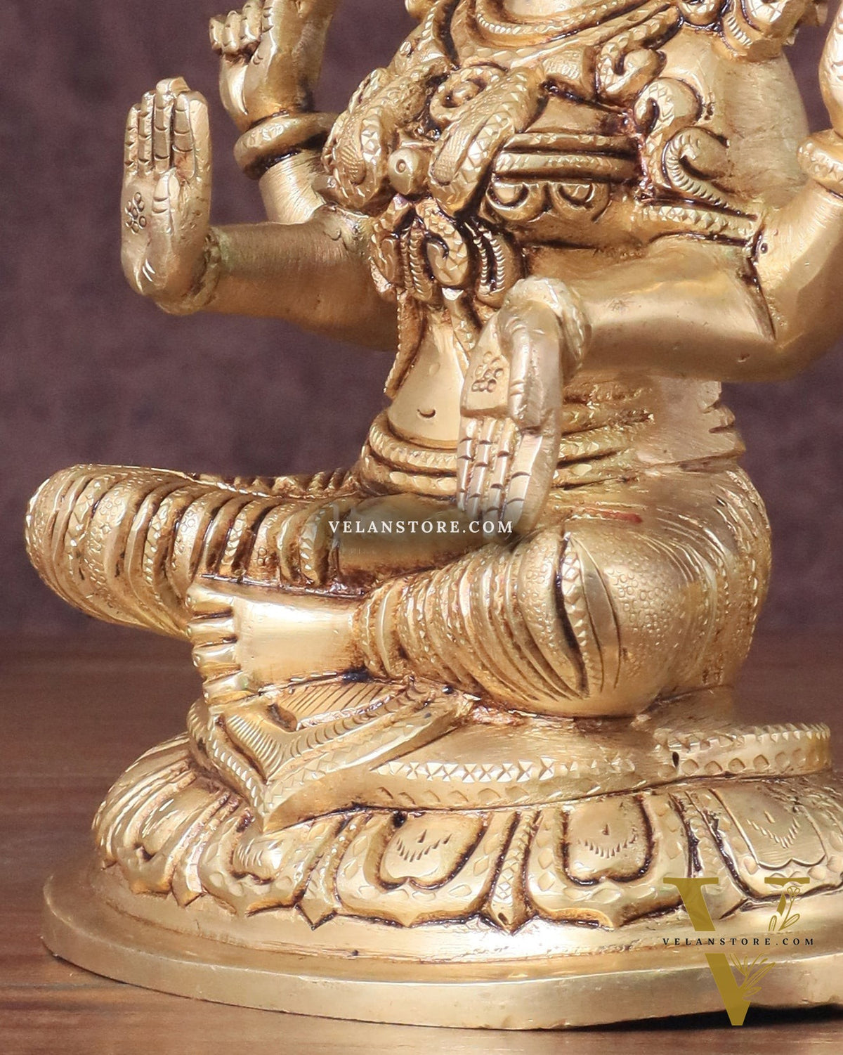 Pure Brass Lakshmi Idol - 7.5" Height