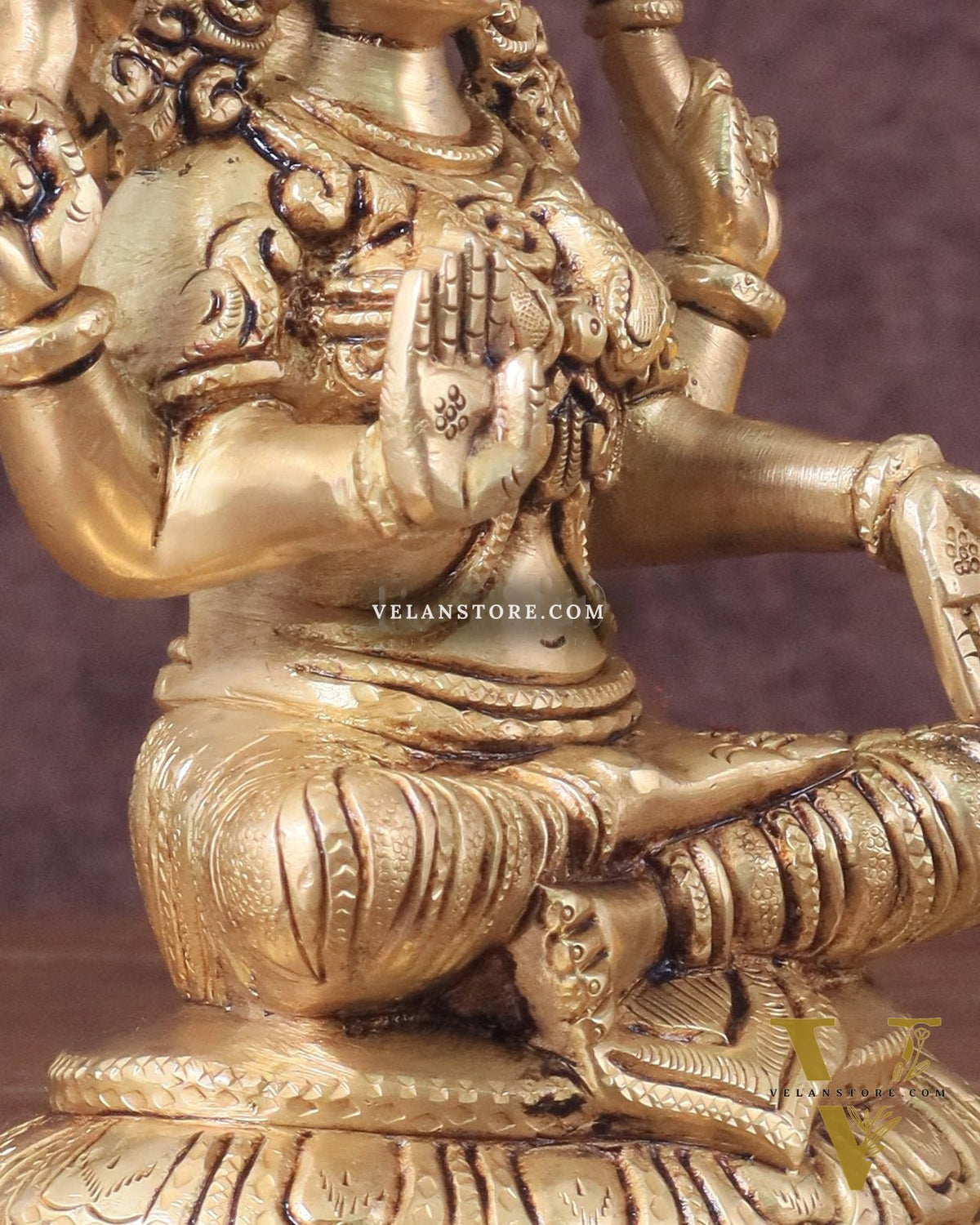 Pure Brass Lakshmi Idol - 7.5" Height