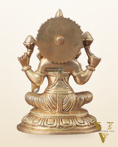 Pure Brass Lakshmi Idol - 7.5" Height