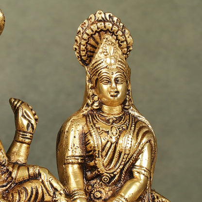 Pure Brass Lakshmi Narayan Resting on Sheshanaag Idol - 8 inch