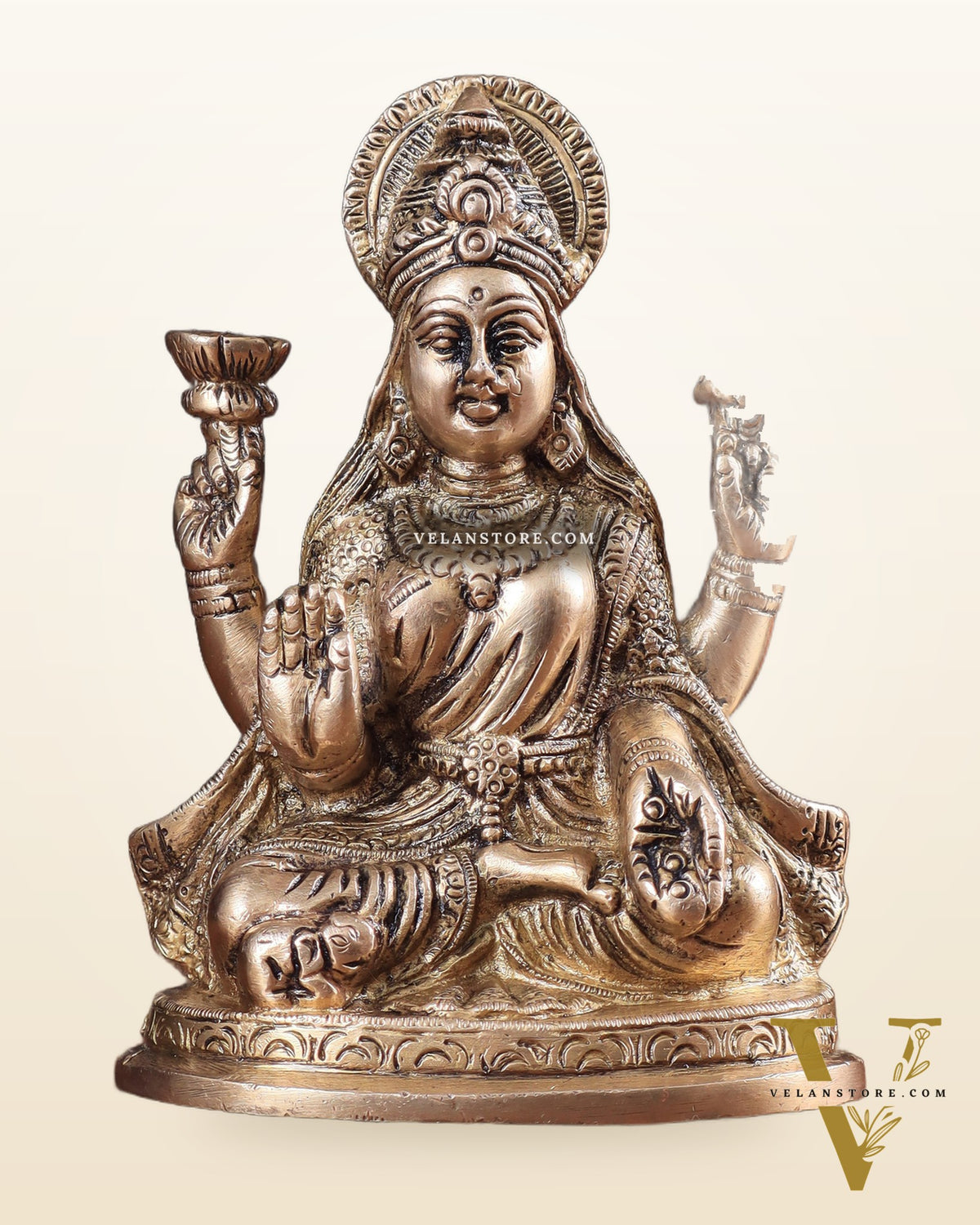 Pure Brass Lakshmi statue 6"