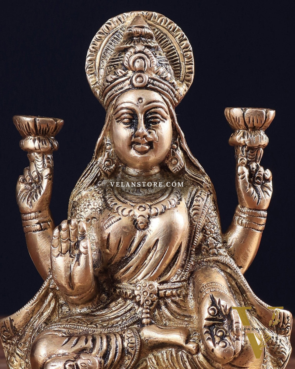 Pure Brass Lakshmi statue 6"