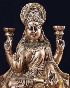 Pure Brass Lakshmi statue 6"