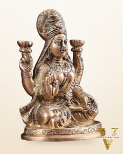 Pure Brass Lakshmi statue 6"