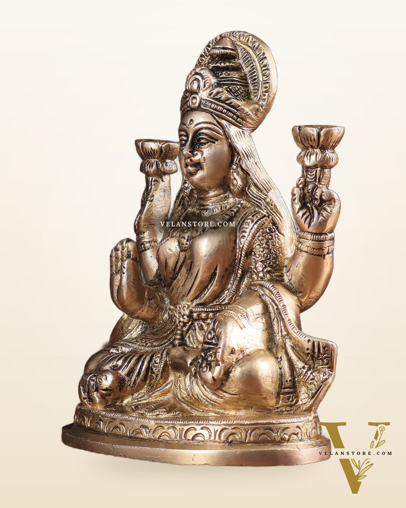 Pure Brass Lakshmi statue 6"