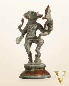 Pure Brass Lakshmi Varaha Idol – 7" vintage sand