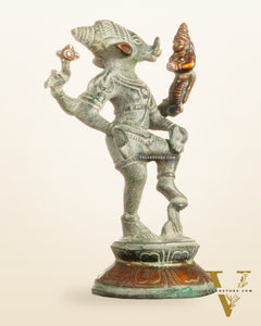 Pure Brass Lakshmi Varaha Idol – 7" vintage sand