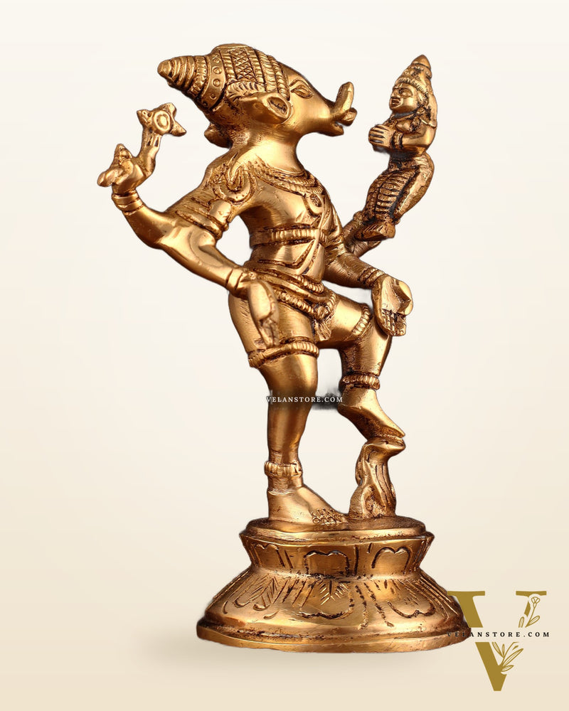 Pure Brass Lakshmi Varaha Swami Idol – 7"