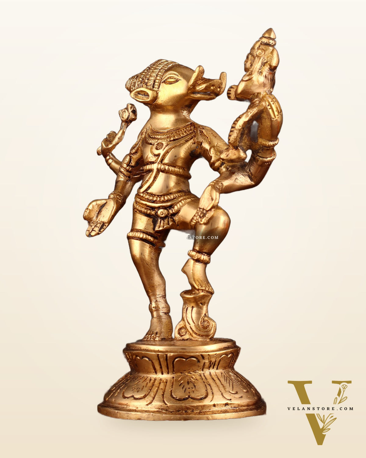 Pure Brass Lakshmi Varaha Swami Idol – 7"