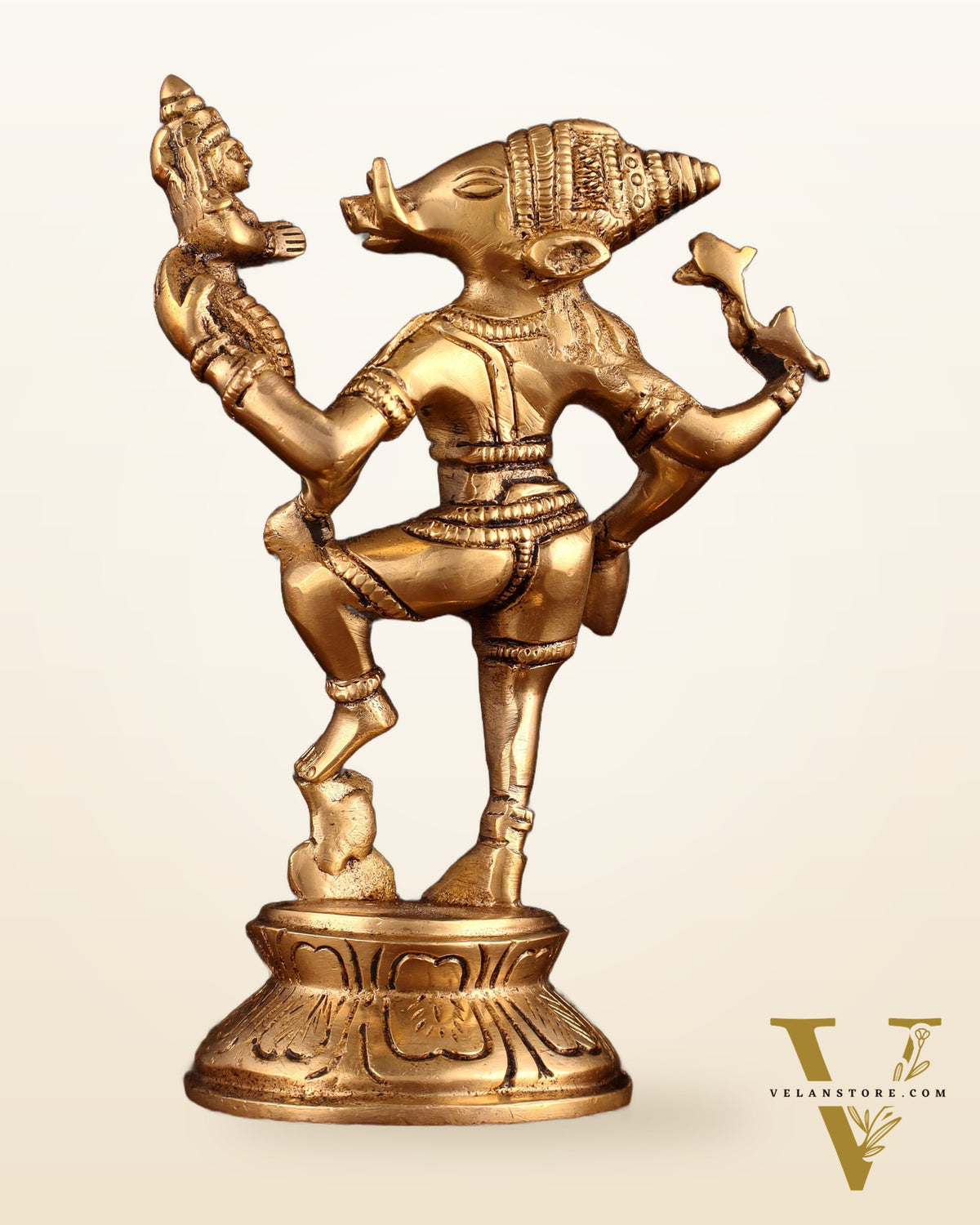 Pure Brass Lakshmi Varaha Swami Idol – 7"