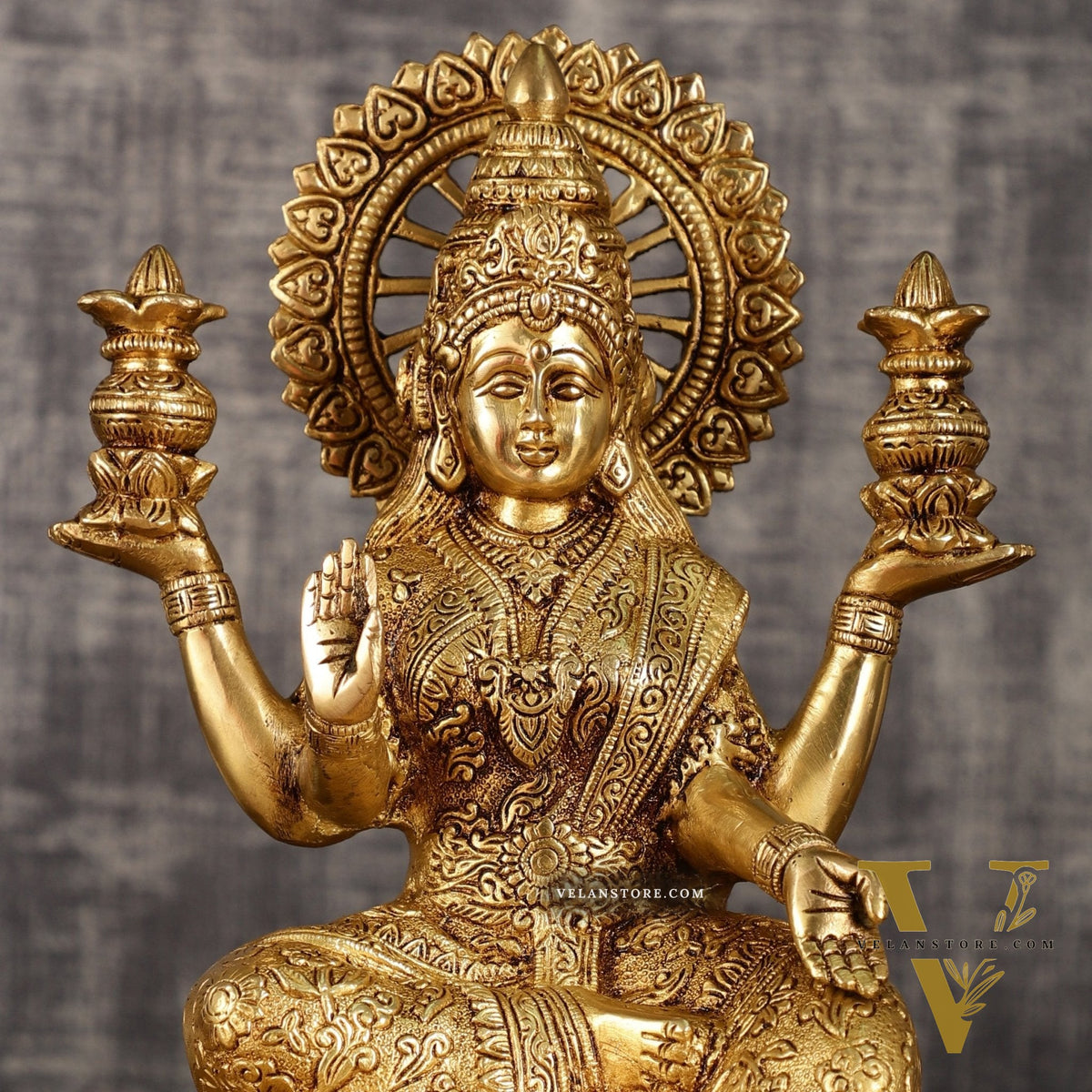 Pure Brass Lakshmi with Owl Idol Seated on Lotus | 11 Inch Height | 6.25 KG