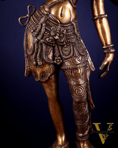 Pure Brass Large Ardhanarishvara Statue – Burnt Brass Finish 40 inch