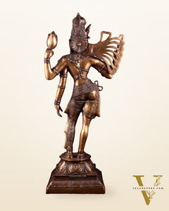 Pure Brass Large Ardhanarishvara Statue – Burnt Brass Finish 40 inch
