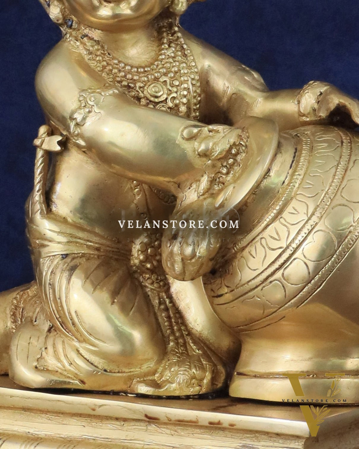 Pure Brass Large Baby Krishna as Makhan Chor Statue - 12"