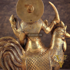 Pure Brass Large Bahuchar Mata Goddess Statue 13"