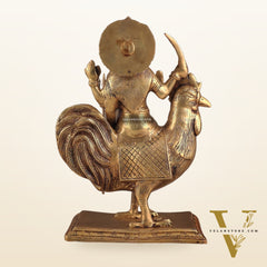 Pure Brass Large Bahuchar Mata Goddess Statue 13"