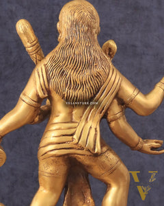 Pure Brass Large Batuk Bhairava Statue - 15" golden
