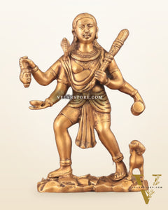 Pure Brass Large Batuk Bhairava Statue - 15"
