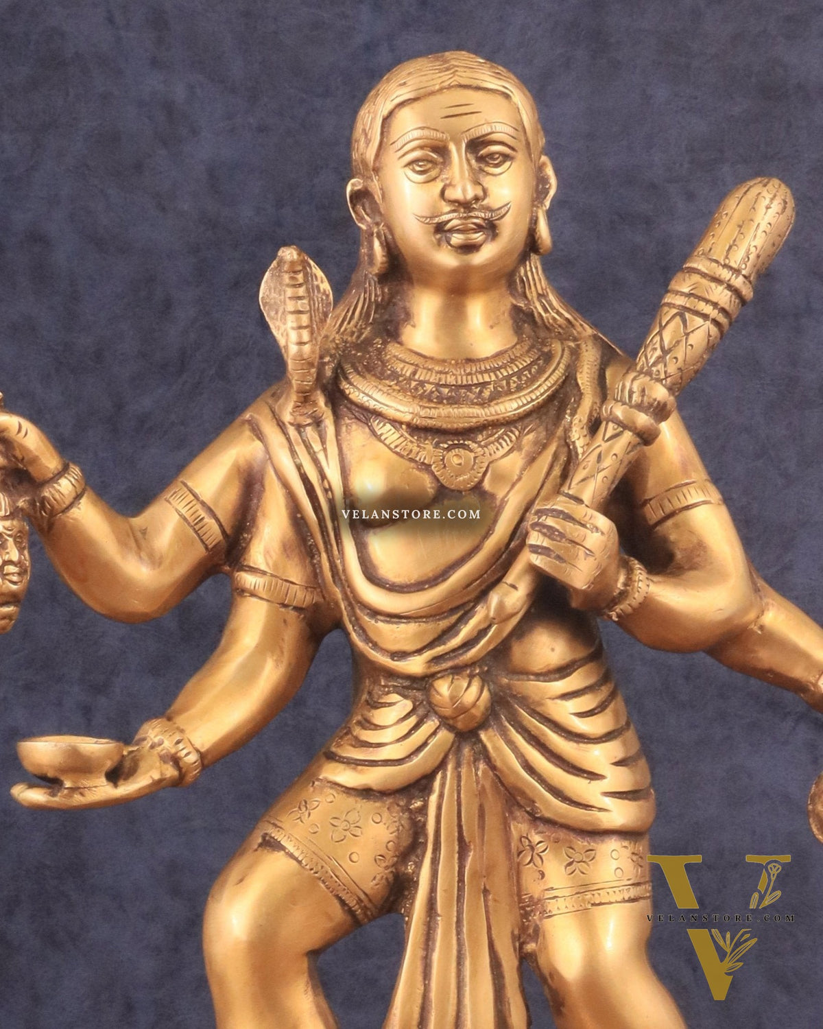 Pure Brass Large Batuk Bhairava Statue - 15"