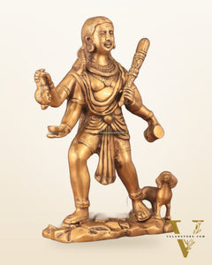 Pure Brass Large Batuk Bhairava Statue - 15"