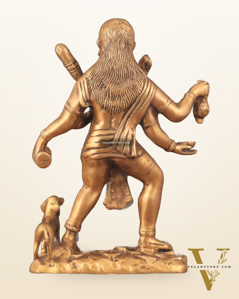 Pure Brass Large Batuk Bhairava Statue - 15"