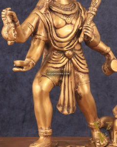 Pure Brass Large Batuk Bhairava Statue - 15"