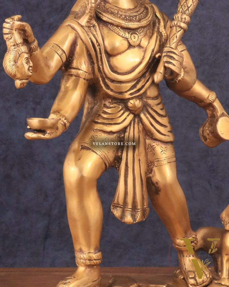 Pure Brass Large Batuk Bhairava Statue - 15"