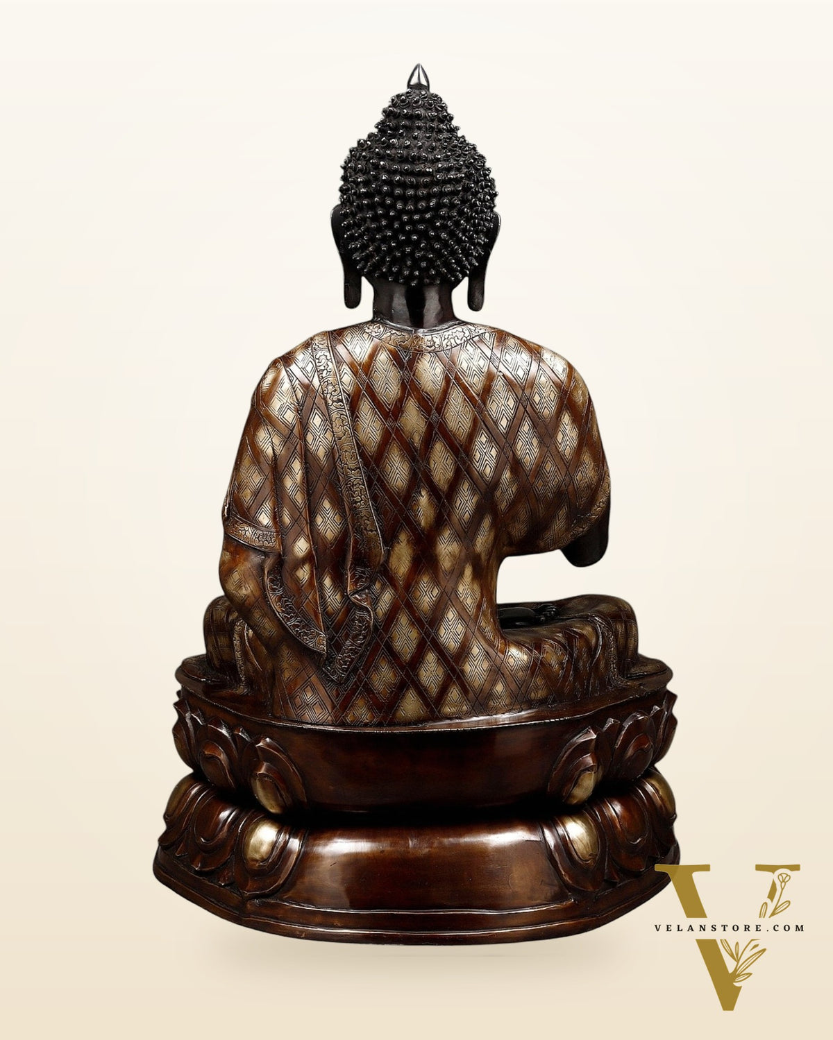 Pure Brass Large Blessing Buddha Statue 38"